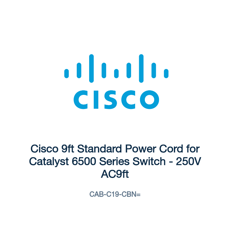 CAB-C19-CBN=: Cisco 9ft Standard Power Cord for Catalyst 6500 Series Switch