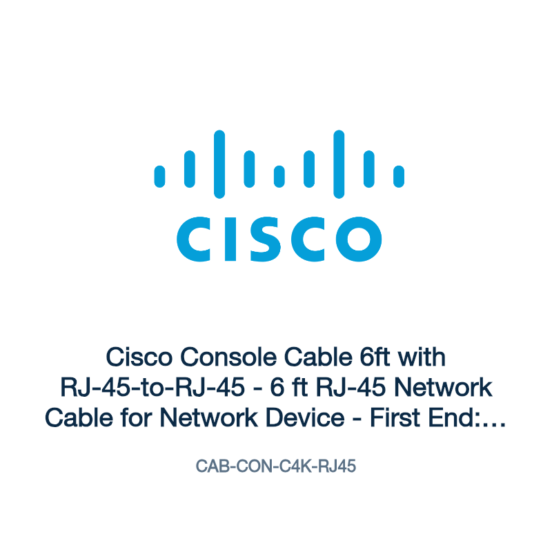 CAB-CON-C4K-RJ45: Cisco Console Cable 6ft with RJ-45-to-RJ-45