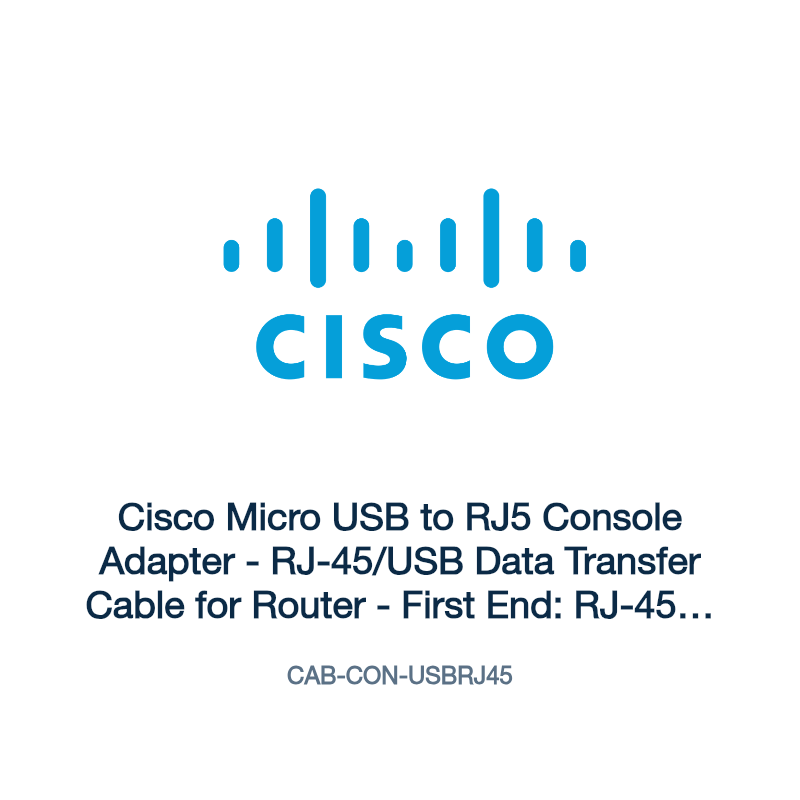 CAB-CON-USBRJ45: Cisco Micro USB to RJ5 Console Adapter