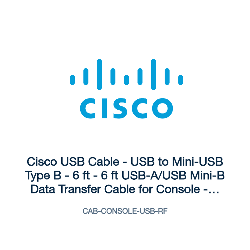 CAB-CONSOLE-USB-RF: Cisco USB Cable - USB to Mini-USB Type B - 6 ft