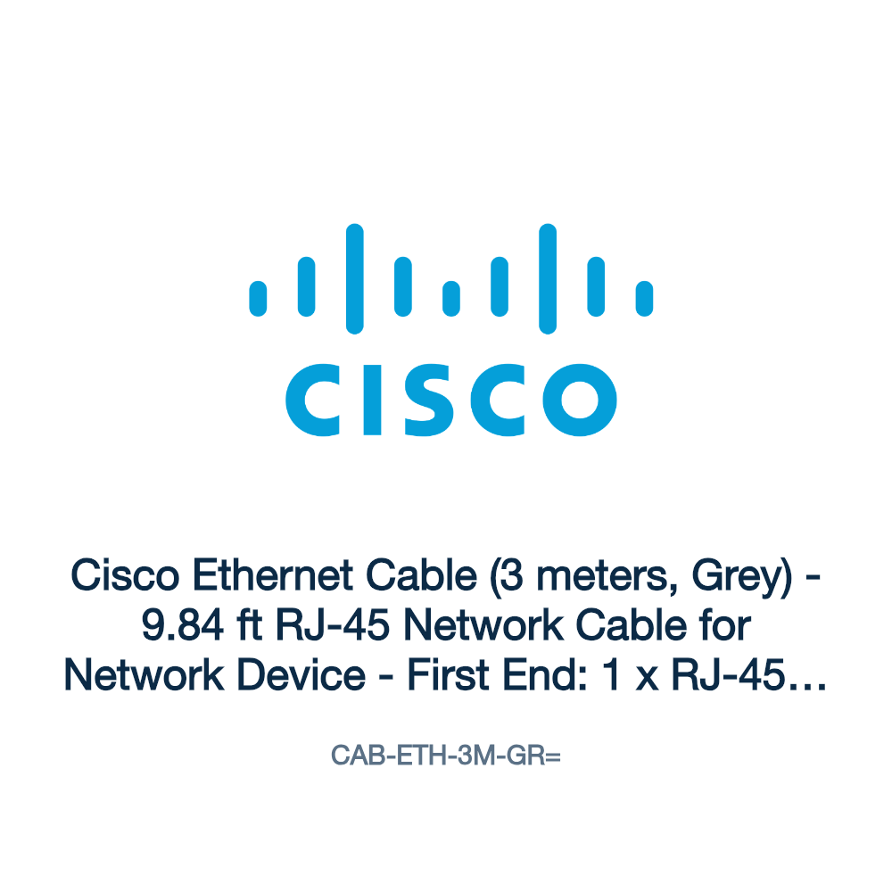 CAB-ETH-3M-GR=: Cisco Ethernet Cable (3 meters, Grey)