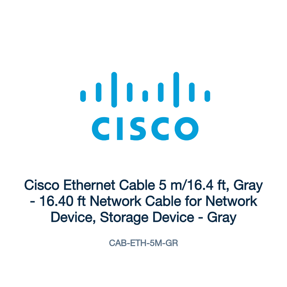 CAB-ETH-5M-GR: Cisco Ethernet Cable 5 m/16.4 ft, Gray