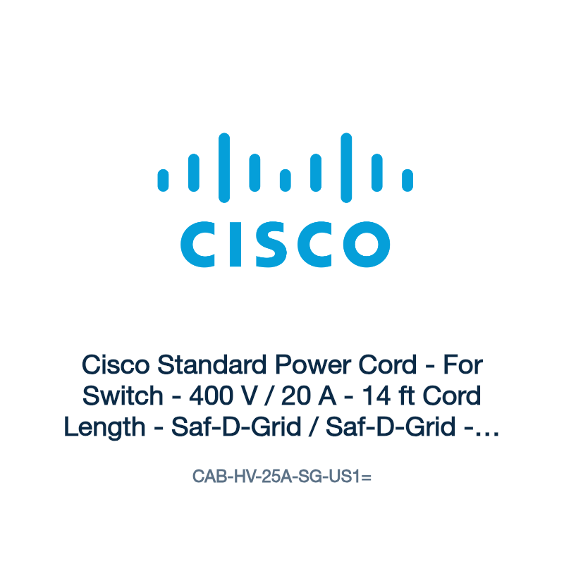 CAB-HV-25A-SG-US1=: Cisco Standard Power Cord