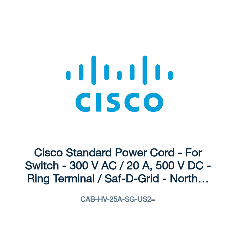 CAB-HV-25A-SG-US2=: Cisco Standard Power Cord