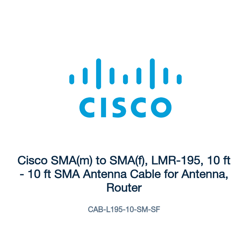 CAB-L195-10-SM-SF: Cisco SMA(m) to SMA(f), LMR-195, 10 ft