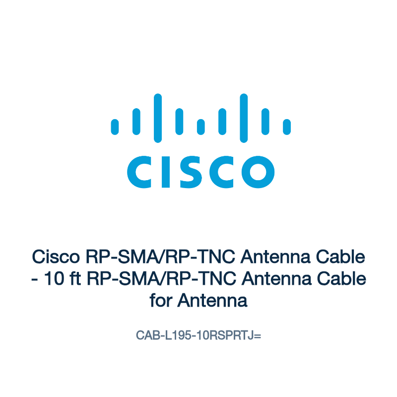 CAB-L195-10RSPRTJ=: Cisco RP-SMA/RP-TNC Antenna Cable