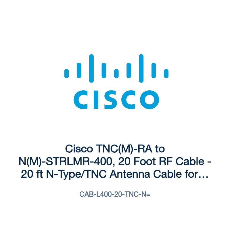 CAB-L400-20-TNC-N=: Cisco TNC(M)-RA to N(M)-STRLMR-400, 20 Foot RF Cable