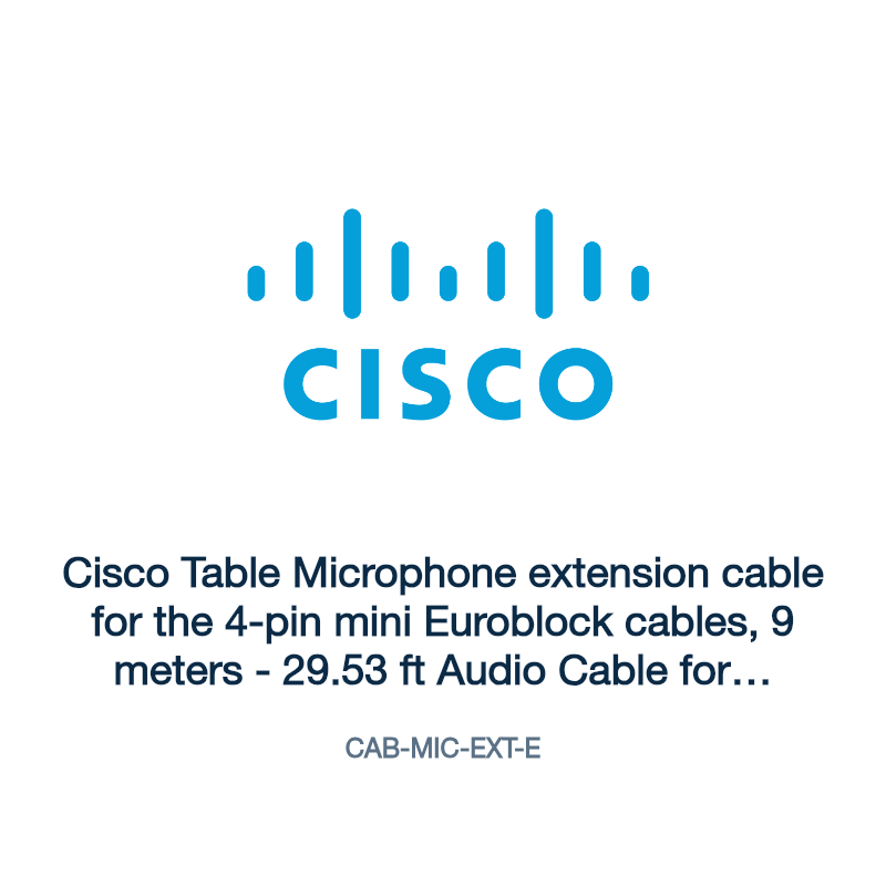CAB-MIC-EXT-E: Cisco Table Microphone extension cable for the 4-pin mini Euroblock