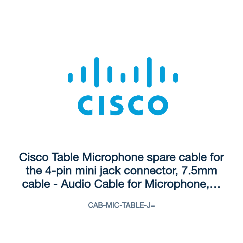 CAB-MIC-TABLE-J=: Cisco Table Microphone spare cable for the 4-pin mini jack connector