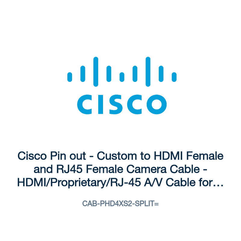 CAB-PHD4XS2-SPLIT=: Cisco Pin out - Custom to HDMI Female and RJ45 Female Camera Cable