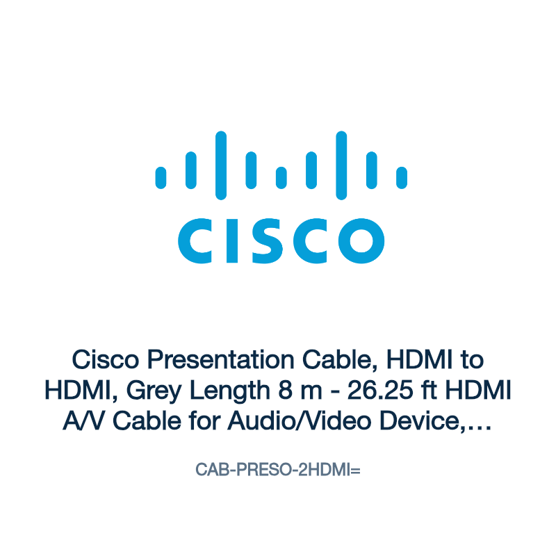 CAB-PRESO-2HDMI=: Cisco Presentation Cable, HDMI to HDMI, Grey Length 8 m
