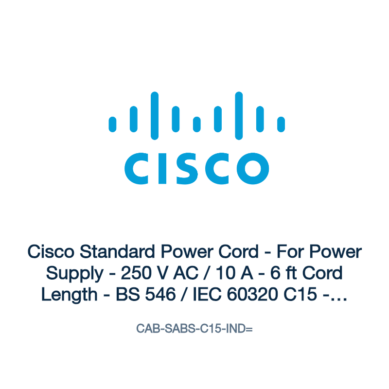 CAB-SABS-C15-IND=: Cisco Standard Power Cord