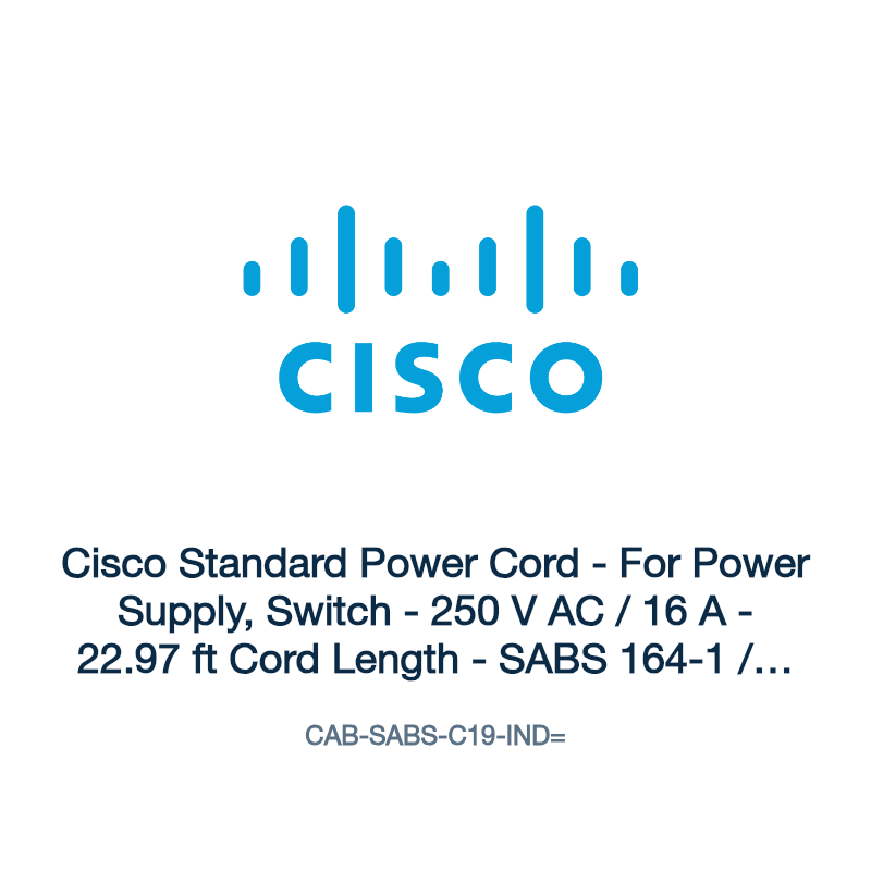 CAB-SABS-C19-IND=: Cisco Standard Power Cord