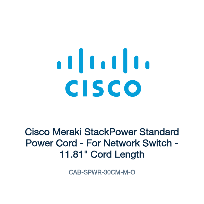 CAB-SPWR-30CM-M-O: Cisco Meraki StackPower Standard Power Cord