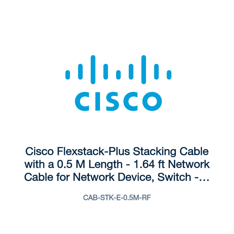 CAB-STK-E-0.5M-RF: Cisco Flexstack-Plus Stacking Cable with a 0.5 M Length