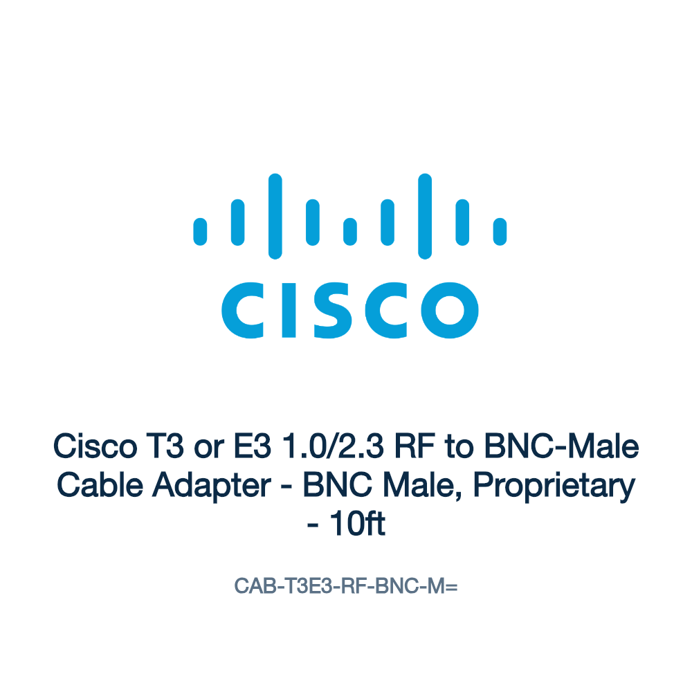 CAB-T3E3-RF-BNC-M=: Cisco T3 or E3 1.0/2.3 RF to BNC-Male Cable Adapter