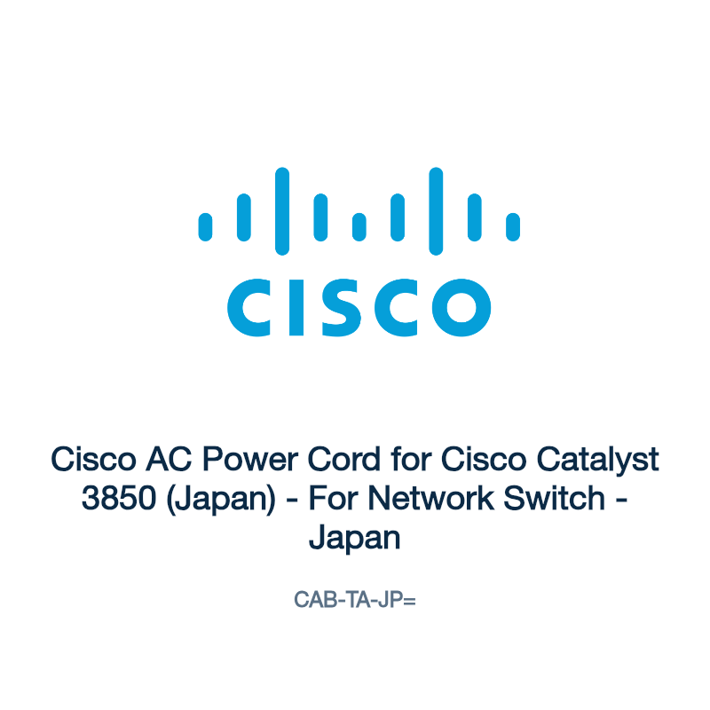 CAB-TA-JP=: Cisco AC Power Cord for Cisco Catalyst 3850 (Japan)