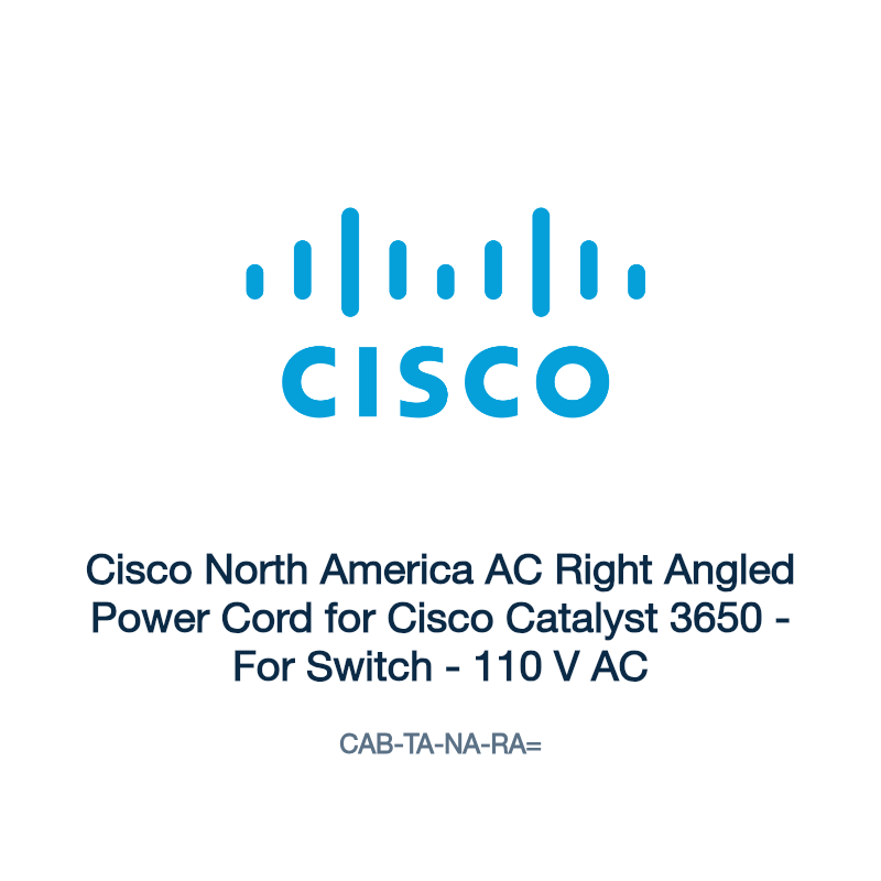 CAB-TA-NA-RA=: Cisco North America AC Right Angled Power Cord for Cisco Catalyst 3650