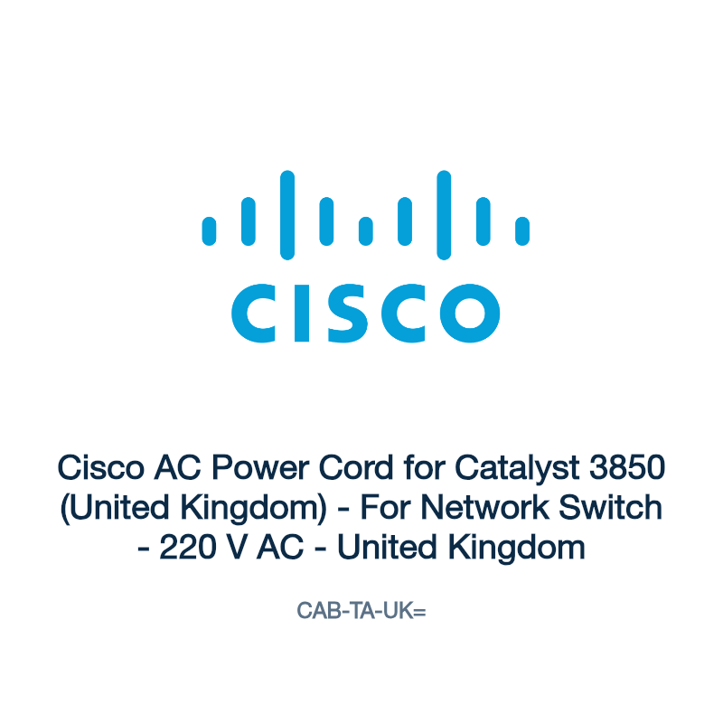 CAB-TA-UK=: Cisco AC Power Cord for Catalyst 3850 (United Kingdom)