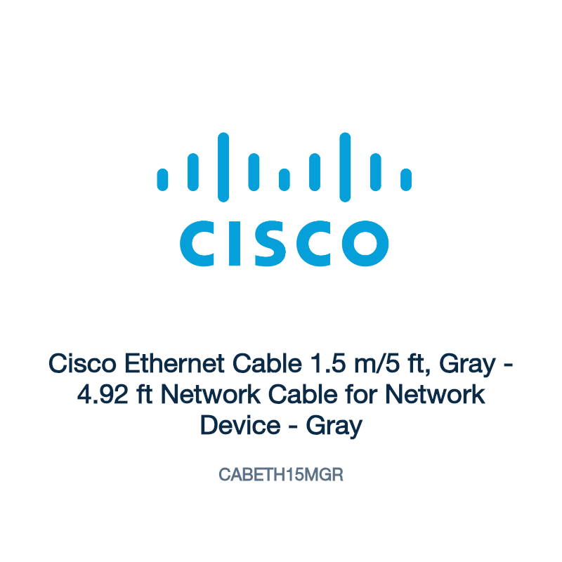 CABETH15MGR: Cisco Ethernet Cable 1.5 m/5 ft, Gray