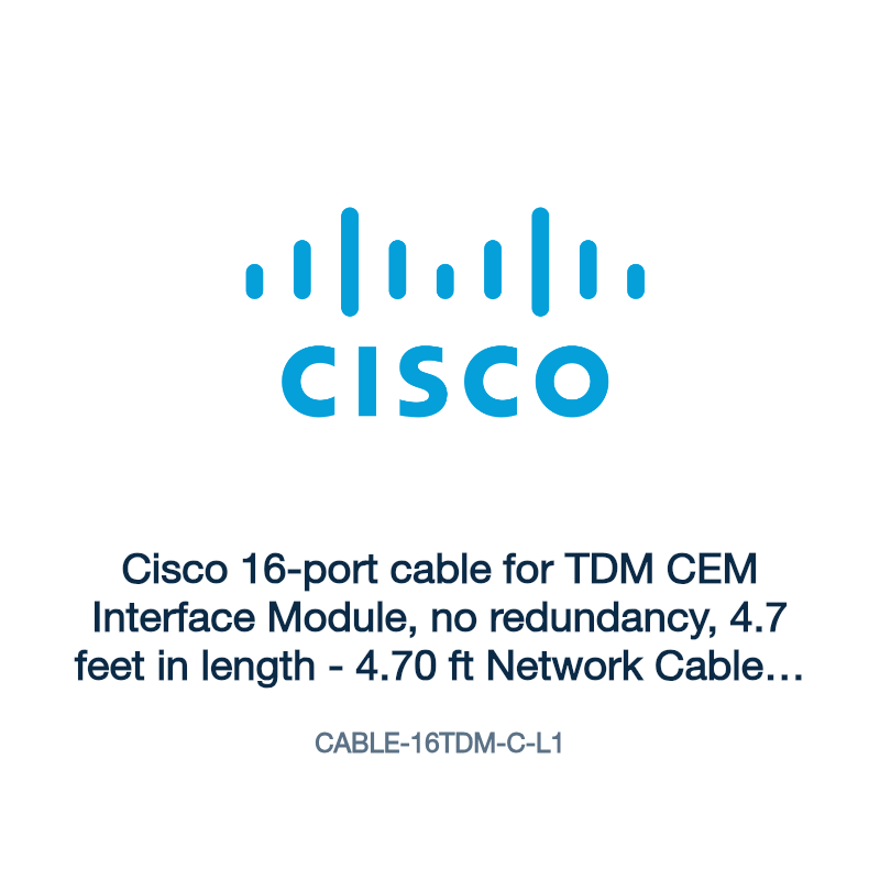 CABLE-16TDM-C-L1: Cisco 16-port cable for TDM CEM Interface Module, no redundancy, 4.7