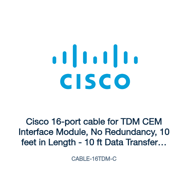 CABLE-16TDM-C: Cisco 16-port cable for TDM CEM Interface Module, No Redundancy, 10