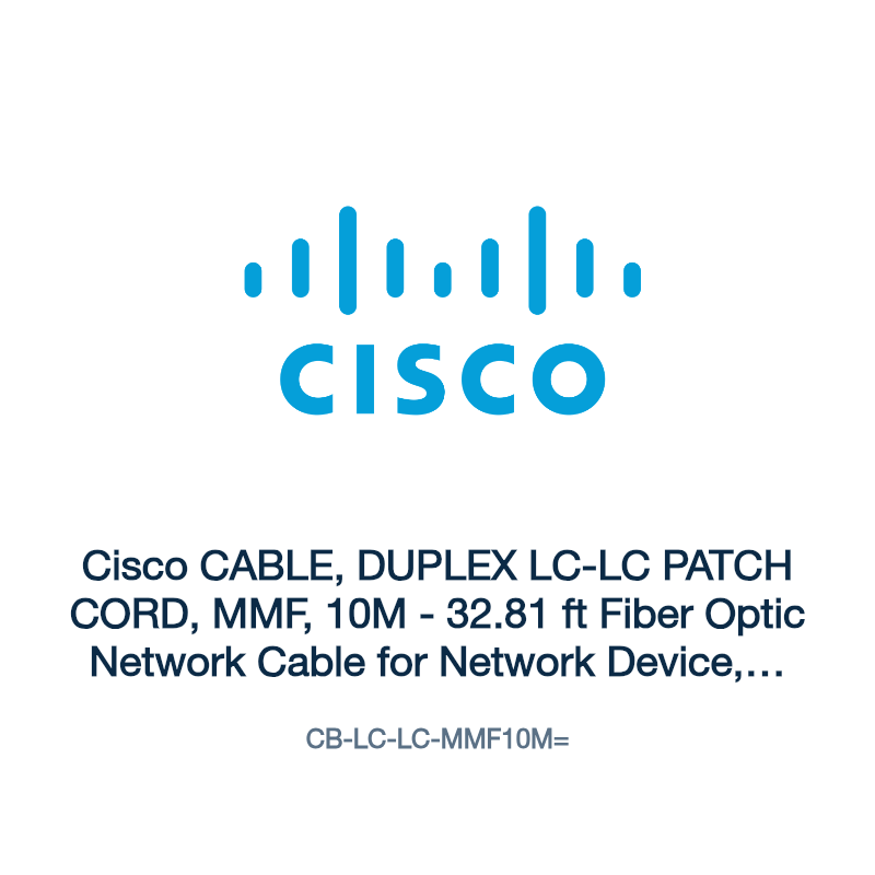 CB-LC-LC-MMF10M=: Cisco CABLE, DUPLEX LC-LC PATCH CORD, MMF, 10M