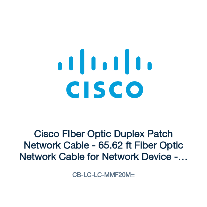 CB-LC-LC-MMF20M=: Cisco FIber Optic Duplex Patch Network Cable