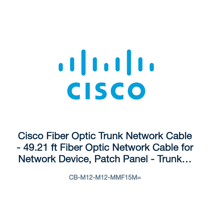 CB-M12-M12-MMF15M=: Cisco Fiber Optic Trunk Network Cable