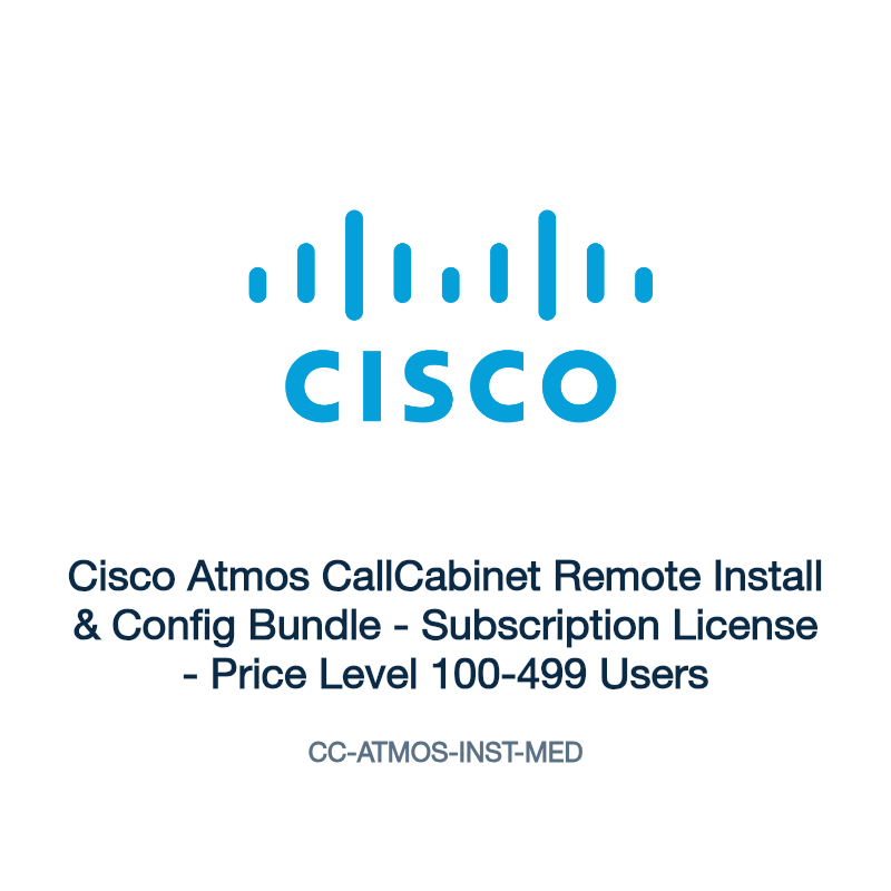 CC-ATMOS-INST-MED: Cisco Atmos CallCabinet Remote Install & Config Bundle