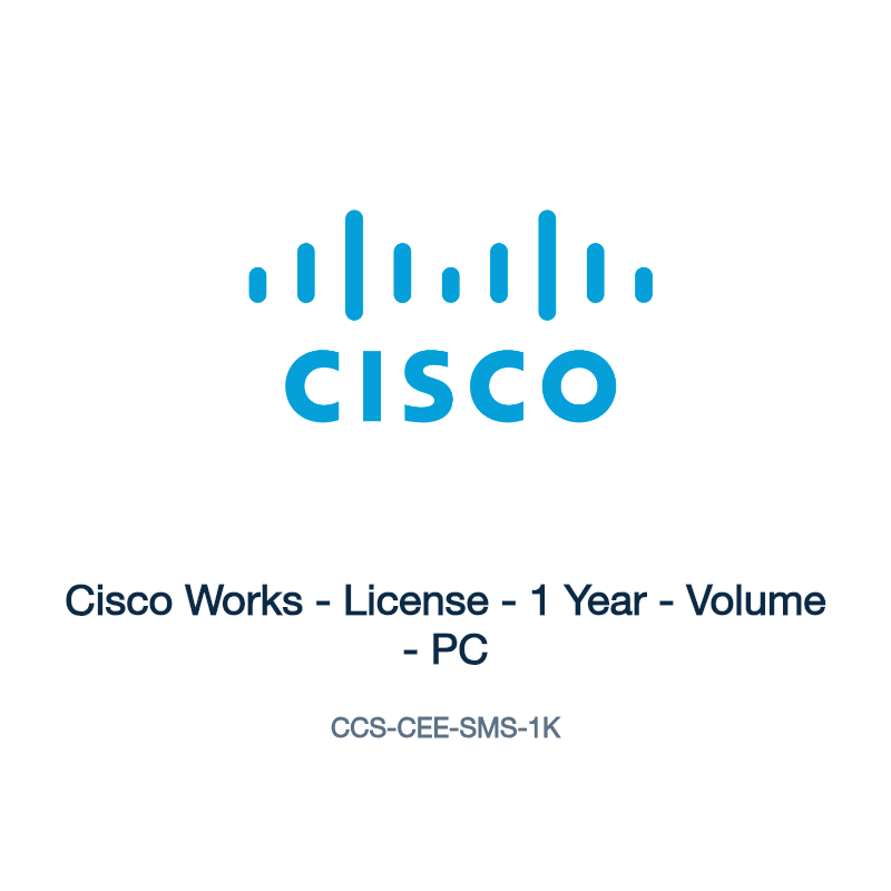 CCS-CEE-SMS-1K: Cisco Works - License - 1 Year - Volume - PC