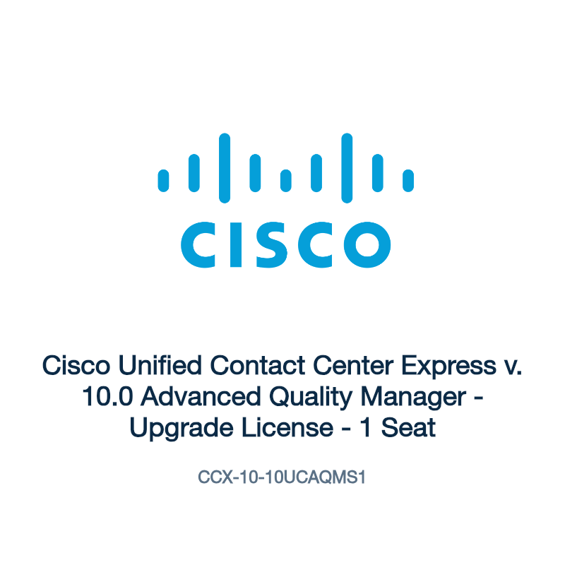 CCX-10-10UCAQMS1: Cisco Unified Contact Center Express v. 10.0 Advanced Quality Manager