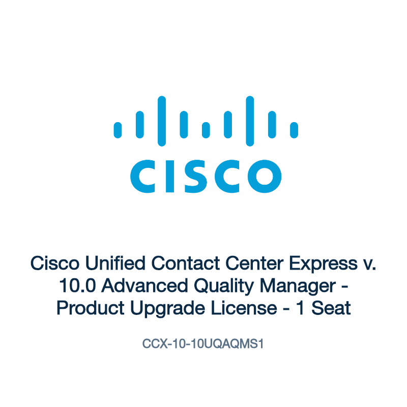 CCX-10-10UQAQMS1: Cisco Unified Contact Center Express v. 10.0 Advanced Quality Manager