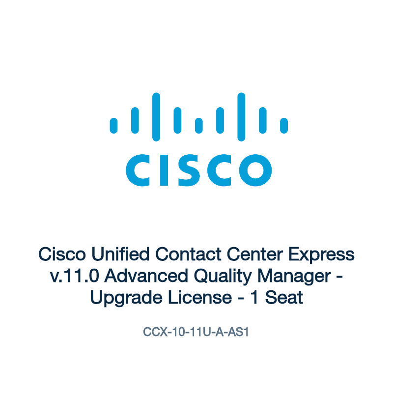 CCX-10-11U-A-AS1: Cisco Unified Contact Center Express v.11.0 Advanced Quality Manager