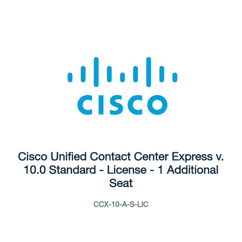 CCX-10-A-S-LIC: Cisco Unified Contact Center Express v. 10.0 Standard