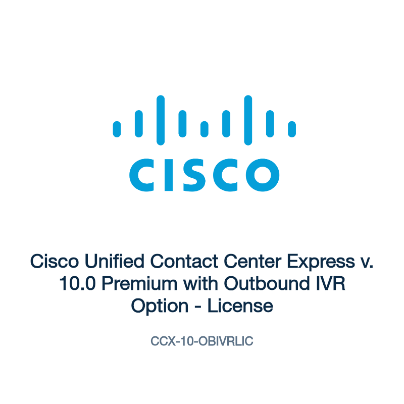 CCX-10-OBIVRLIC: Cisco Unified Contact Center Express v. 10.0 Premium with Outbound