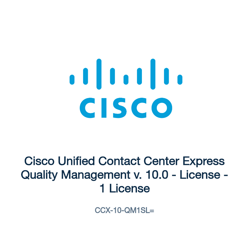 CCX-10-QM1SL=: Cisco Unified Contact Center Express Quality Management v. 10.0