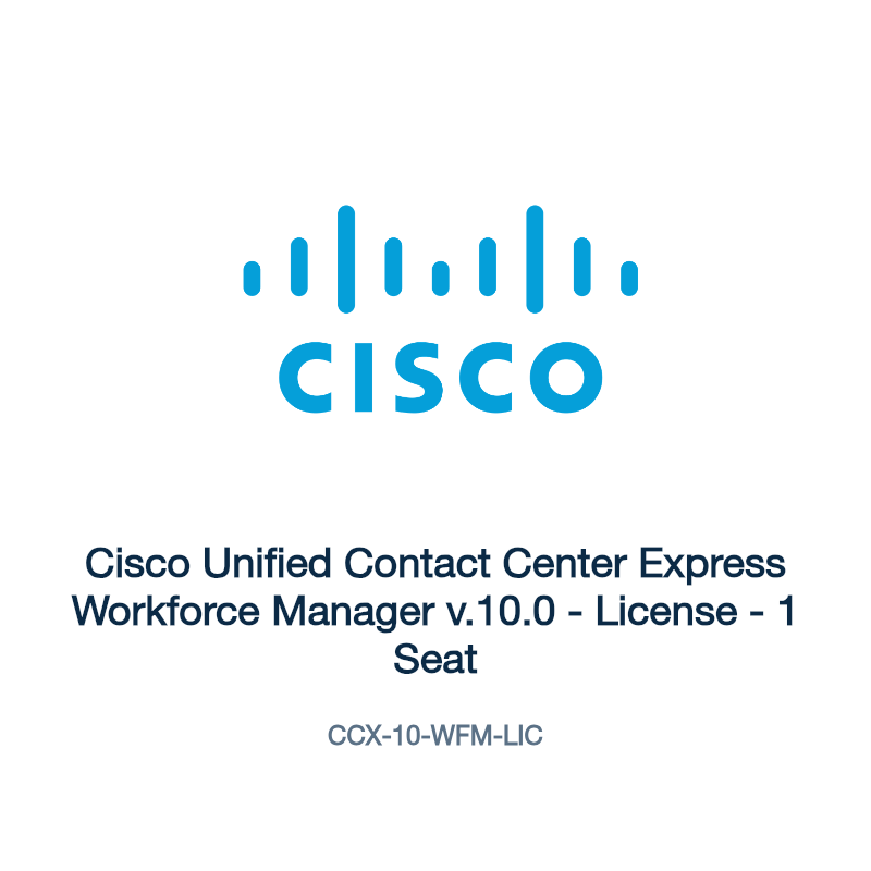 CCX-10-WFM-LIC: Cisco Unified Contact Center Express Workforce Manager v.10.0