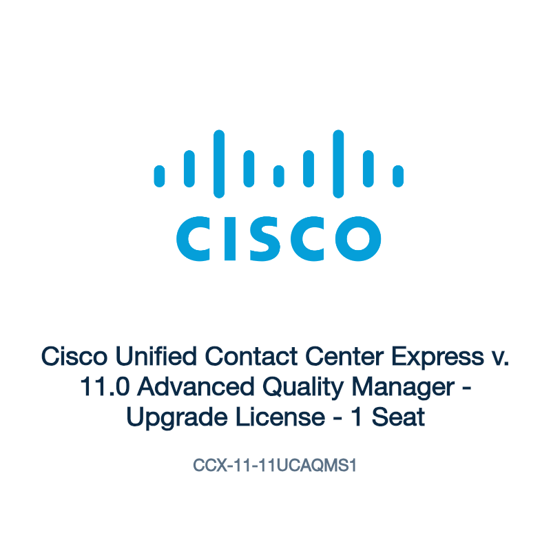 CCX-11-11UCAQMS1: Cisco Unified Contact Center Express v. 11.0 Advanced Quality Manager