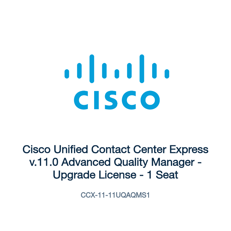 CCX-11-11UQAQMS1: Cisco Unified Contact Center Express v.11.0 Advanced Quality Manager