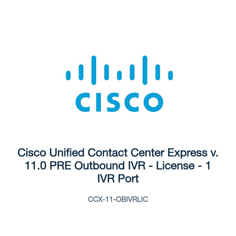 CCX-11-OBIVRLIC: Cisco Unified Contact Center Express v. 11.0 PRE Outbound IVR