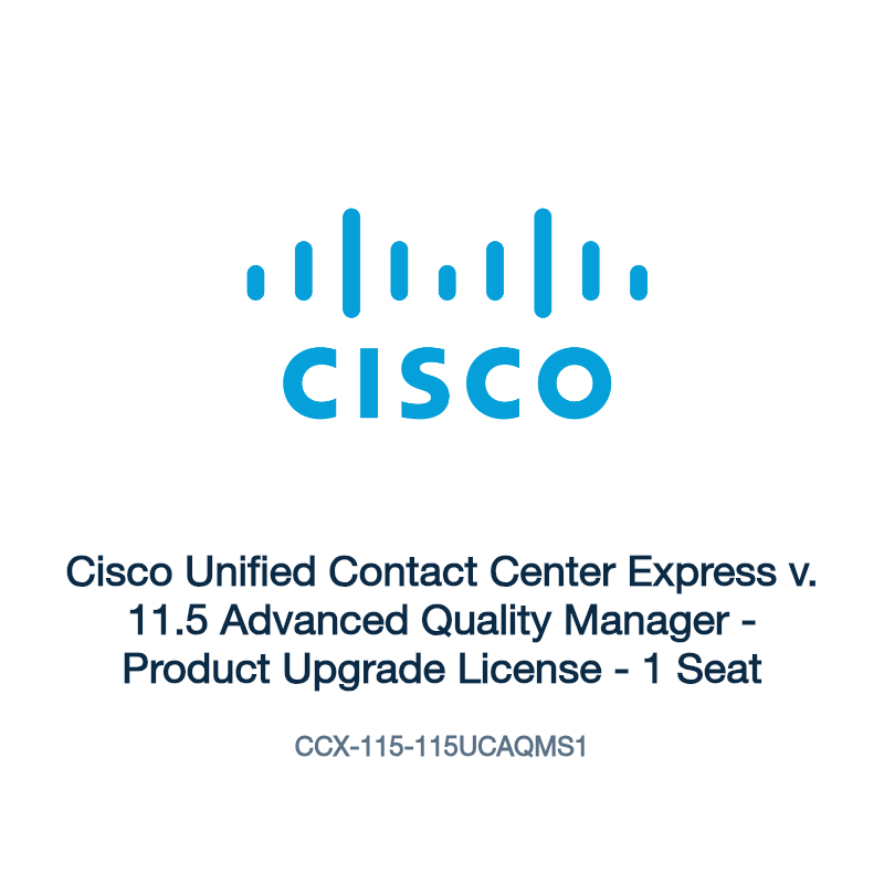 CCX-115-115UCAQMS1: Cisco Unified Contact Center Express v. 11.5 Advanced Quality Manager