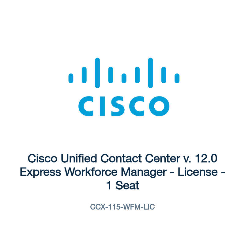 CCX-115-WFM-LIC: Cisco Unified Contact Center v. 12.0 Express Workforce Manager