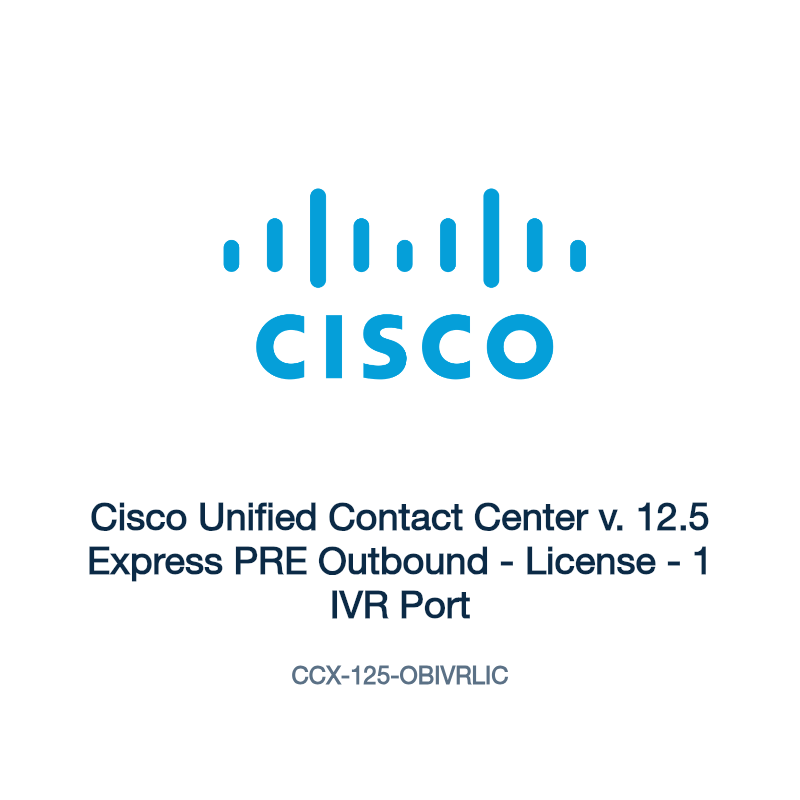 CCX-125-OBIVRLIC: Cisco Unified Contact Center v. 12.5 Express PRE Outbound