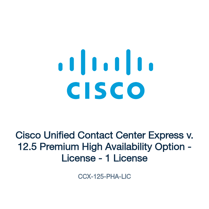 CCX-125-PHA-LIC: Cisco Unified Contact Center Express v. 12.5 Premium High