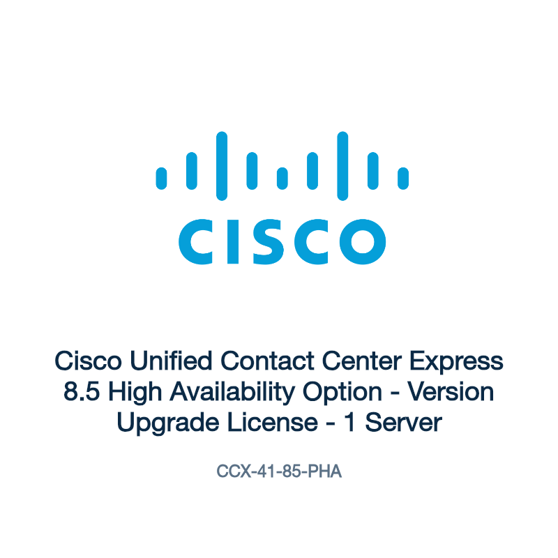 CCX-41-85-PHA: Cisco Unified Contact Center Express 8.5 High Availability Option