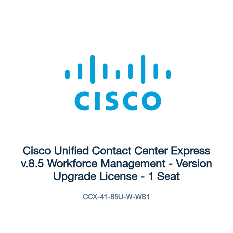 CCX-41-85U-W-WS1: Cisco Unified Contact Center Express v.8.5 Workforce Management
