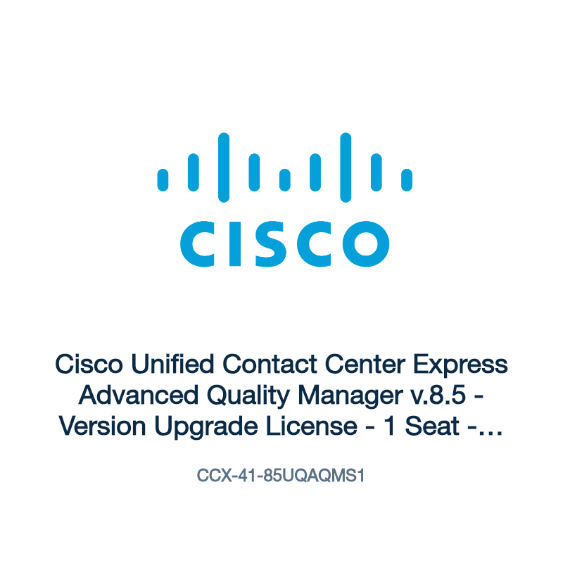 CCX-41-85UQAQMS1: Cisco Unified Contact Center Express Advanced Quality Manager v.8.5