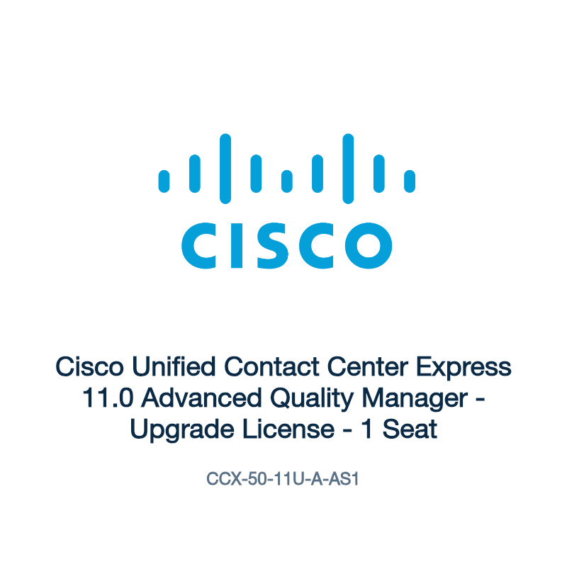 CCX-50-11U-A-AS1: Cisco Unified Contact Center Express 11.0 Advanced Quality Manager