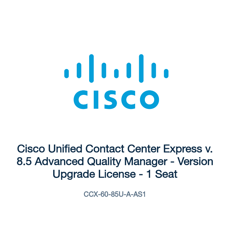 CCX-60-85U-A-AS1: Cisco Unified Contact Center Express v. 8.5 Advanced Quality Manager